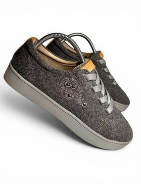 Revitalign Malibu Sparkle Gray Wool Blend Orthotic Comfort Sneakers Women’s 9